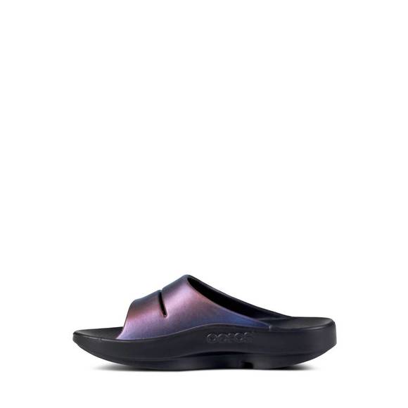 OOFOS Shoes New Oofos Womens Ooahh Luxe Slide Sandal In Midnight